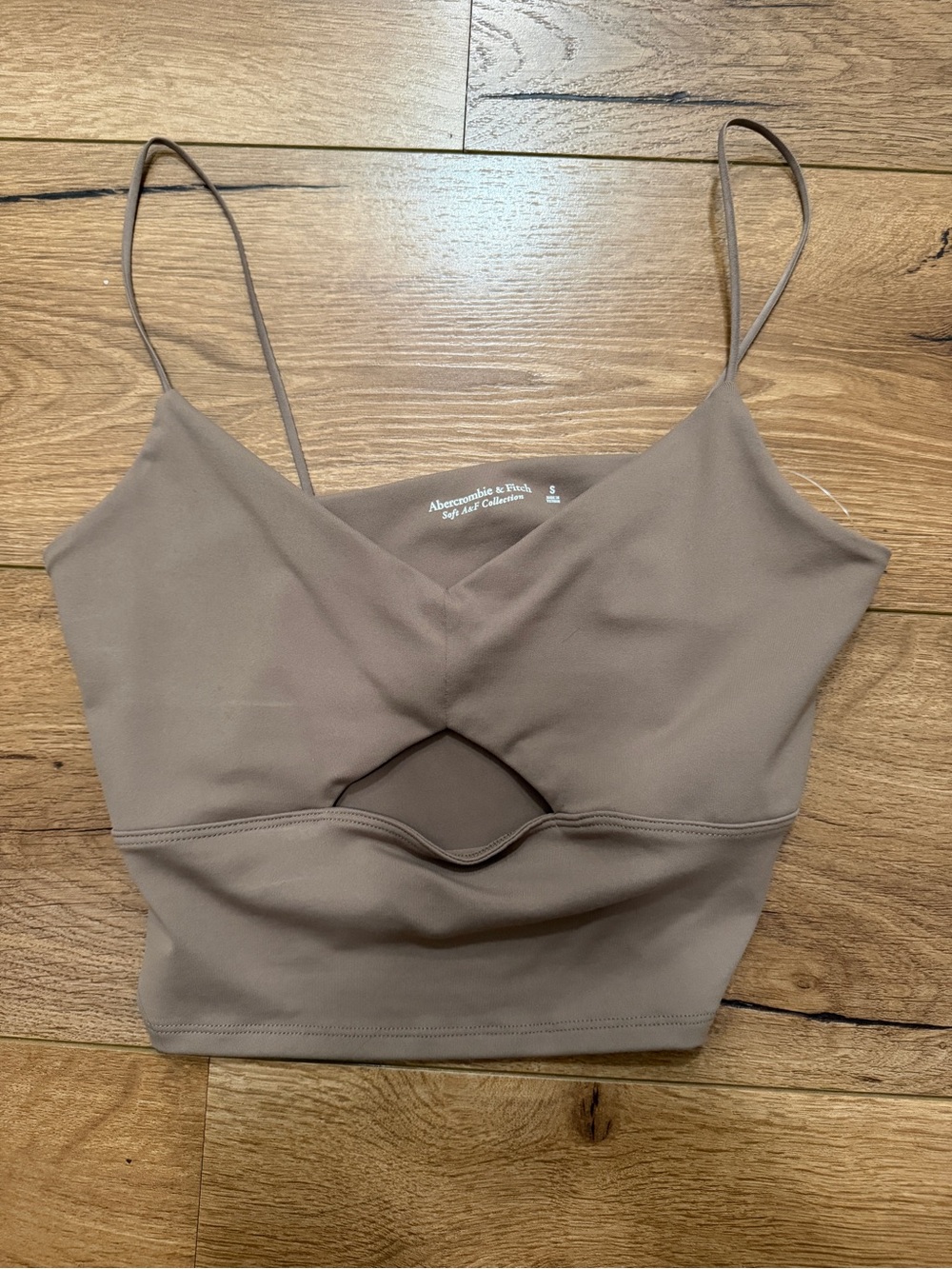 Abercrombie & Fitch Taupe Front Cutout Spaghetti Strap Cami